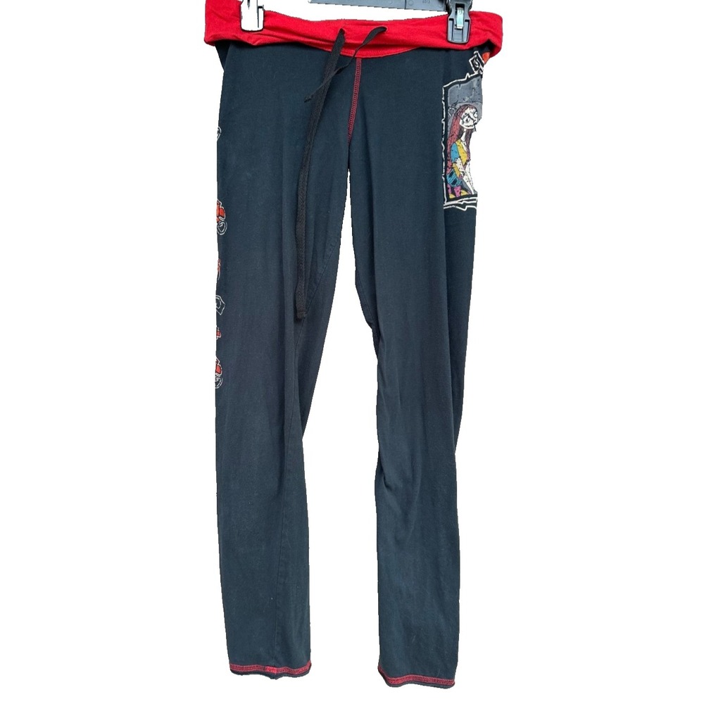 Disney Nightmare Before Christmas Pants M‎ Black Red Cotton Lounge Gothic Cute
